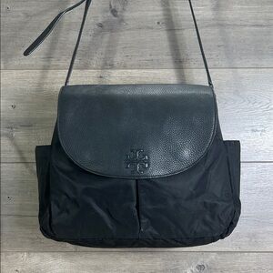 Tory Burch Nylon Leather-Trim Baby Crossbody Bag